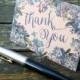 Mini Thank You Cards and envelopes, set of 10, A7, 105mm x 74mm floral thank you card, blue floral, thank you card set, thank you notes