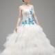 Charming Ball Gown Strapless Embroidery Feathers/Fur  Floor-length Satin Tulle Wedding Dresses - Dressesular.com