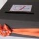 Wedding Card Box Charcoal Grey and Orange - You customize colors
