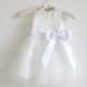 Ivory Flower Girl Dress Baby Girls Dress Lace Tulle Flower Girl Dress With White Sash/Bows Sleeveless Knee-length