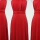 Red Dress SHORT,Infinity Dress, Bridesmaid Dress,Cocktail Dress,Red Mini Dress,Evening Dress