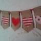 Valentine Hearts Banner... all hand-stitched. Hearts made of fun Strips and polka dot fabric. A fun festive addition to your holiday fun.