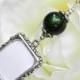Wedding bouquet photo charm. Green sparkles- Memorial photo charm. Bridal bouquet charm. Bridal shower gift. Gift for the bride. Sister gift