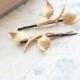 Branch Bobby Pins Gold Leaf Hair Pins Raw Brass Woodland Wedding Branch Hair Accessories Pair of Golden Leaves Ethereal Nature Bobbies