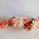 Romantic hair clip band flower orange flowers hair handmade