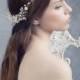 Bridal pearls headpiece. Bridal rhinestone headband. Rhinestone Flower headpiece. Bridal headpiece. Pearls headpiece. MOD505