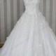 H1284 Sparkly beaded florals sheer top ball gown wedding dress