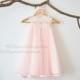Ivory Lace light pink Tulle Flower Girl Dress M0026