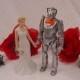 Dr Who Wedding Cake Toppers - DR Who TV Show Age of Steel Mr Cyberman Figurine Groom Mrs Woodland Bride Halloween Weddings Fun Gift -DW16-1A