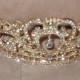 Extraordinary GOLD Rhinestone Tiara Crown