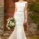 Essense of Australia Boat Neck Wedding Dress With Cap Sleeves And Deep-V Back Style D2261