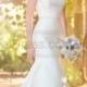 Essense of Australia Modern Fit And Flare Wedding Dress With Embellished Cap Sleeves Style D2241