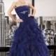 Charming Ball Gown Strapless Beading Ruching Floor-length Organza Wedding Dresses - Dressesular.com