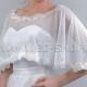 Wedding Tulle Cape, White or Ivory Bridal Cape with Lace E1514 Capelet Cover Up Shrug