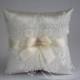 Ivory Lace Wedding Ring Bearer Pillow with Flower Girl Basket Set  Ivory Lace Wedding Pillow Basket Set