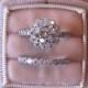 Vintage-Inspired Diamond Halo Wedding Set: Filigree Engagement Ring Mount And Milgrain Bezel Wedding Band, Custom Bridal Set
