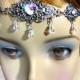 Renaissance Wedding Headpiece, Crystal Headdress w Renaissance Earrings