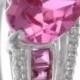 White Gold Pink Sapphire With Diamond Heart Ring 