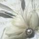 Ivory Wedding hair accessory, Accessories, Feather Hair Clip, Wedding Hair Piece, facinators, Peacockpixys - IVORY DREAM
