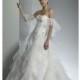 Fancy Organza Sweetheart Floor Length A line Court Train Wedding Dress - Compelling Wedding Dresses