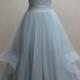 A-line Sky Blue Organza Long Prom Dress /Wedding Dress AM300