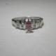 Vintage Platinum Marquise Pink Diamond Engagement Ring Size 7.5 Approx. .65 CTTW