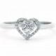 Ring, Engagement Ring, Heart Diamond Engagement Ring, Diamond Heart Engagement Ring, Engagement Ring, Heart with Diamond Halo Ring