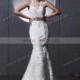 Trumpet/Mermaid Halter Sleeveless Tulle White Wedding Dress With Appliques BUKCH114 In Canada Wedding Dress Prices - dressosity.com