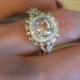 Morganite Engagement Ring Cushion Cut 2.02tw 18k White & Rose Gold Diamond Halo Vintage Morganite Wedding Ring Fashion Ring