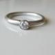 Modern Moissanite Engagement Ring Recycled Argentium Sterling Silver and White Gold Eco Friendly Ethical