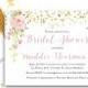 Printable Bridal Shower Invitation, Blush Pink Watercolor Roses and Peonies Bridal Shower Invitation, Pink Gold Shower Invitation, The Rosa