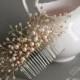 Rose Gold Bridal Hair Comb dainty, crystal, pearl - wedding hair accessories veil comb STYLE: Beth