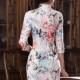 2017 Autumn Season New Style Fashion Slim 3/4 Length Sleeve Modified Cheongsam/Qipao One-piece Dress Real Silk Cheongsam/Qipao - Cntraditionalchineseclothing.com