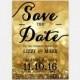 Printable Save the Date Card, Wedding Date Announcement Card, Sparkle Bokeh Gold Colored, 5x7" - Digital File, DIY Print