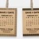 Printable Save the Date Calendar Card, Wedding Date Announcement, Rustic Kraft Paper, 5x7" - Digital File, DIY Print