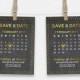 Printable Save the Date Calendar Card, Wedding Date Announcement, Chalkboard and Gold, 5x7" - Digital File, DIY Print