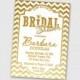 Bridal Shower Invitation Card, Gold & White Chevron Design, 5x7" - Digital File, DIY Print
