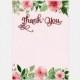 Printable Thank You Card, Pink Flowers Design, 7x5" - Digital File, DIY Print - Instant Download