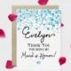 Thank You for being my bridesmaid! Printable Thank You Card, Confetti Glitters: Gold, Silver, Pink or Blue, 5x7" - Digital File, DIY Print