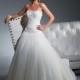 Stunning Tulle Ball Gown Strapless Scoop Neckline 2 In 1 Wedding Dresses With Lace Appliques,Beadings and Manmade Diamonds - overpinks.com