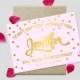 Printable Proposal Cards, Gold Polkadots on Pink Background, 7x5" - Will you be my bridesmaid? Maid of Honor? - Digital File, DIY Print