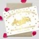 Printable Proposal Cards, Gold Polkadots on White Background, 7x5" - Will you be my bridesmaid? Maid of Honor? - Digital File, DIY Print