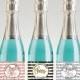 Bridal Shower Party Mini Champagne Bottle Labels, Customized - Black-White-Gold, Silver or Rose, Mini Labels - DIY Print, Printable PDF