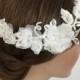 Bridal Lace Hair Comb, ivory 3D Floral Wedding Headpiece, Bridal Lace Fascinator, Lace hair, Wedding Hair, Bridal Hair, Accessories