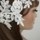 Bridal Lace Headband, Floral Wedding Headpiece, Bridal headband, Ivory pearl headband, Lace hair, Wedding Hair, Bridal Hair, Accessories