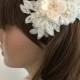 Bridal Lace Hair Comb, Floral Wedding Headpiece, Bridal Lace Fascinator, Ivory pearl Comb, Lace hair, Wedding Hair, Bridal Hair, Accessories