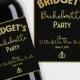 Bridal Shower Party Wine Bottle Labels, Customized - Bachelorette Party - Black & Gold Wine Labels - DIY Print, Printable PDF