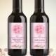 Wedding, Engagement Party Favor Mini Wine Bottle Labels, Customized - Pink Rose, Mini Wine Labels - DIY Print, Printable PDF