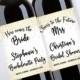 Bridal Shower Wine Bottle Labels, Customized - Bachelorette Party, Gold Confetti - DIY Print, Printable PDF