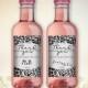 Party Favor Mini Wine Bottle Labels, Customized - Wedding, Engagement - Leopard Animal Pattern, Mini Wine Labels - DIY Print, Printable PDF